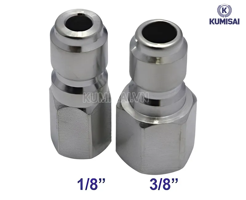 Các size đầu đuôi chuột inox dây máy rửa xe cao áp