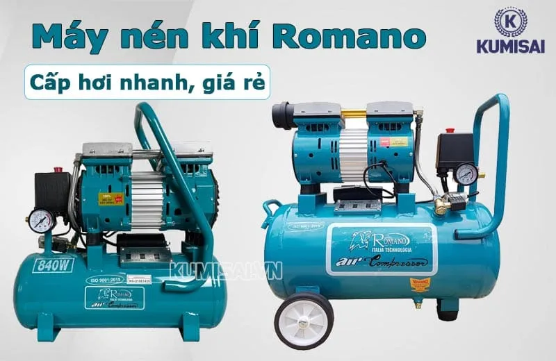Máy bơm khí nén Romano cấp hơi nhanh, bền đẹp