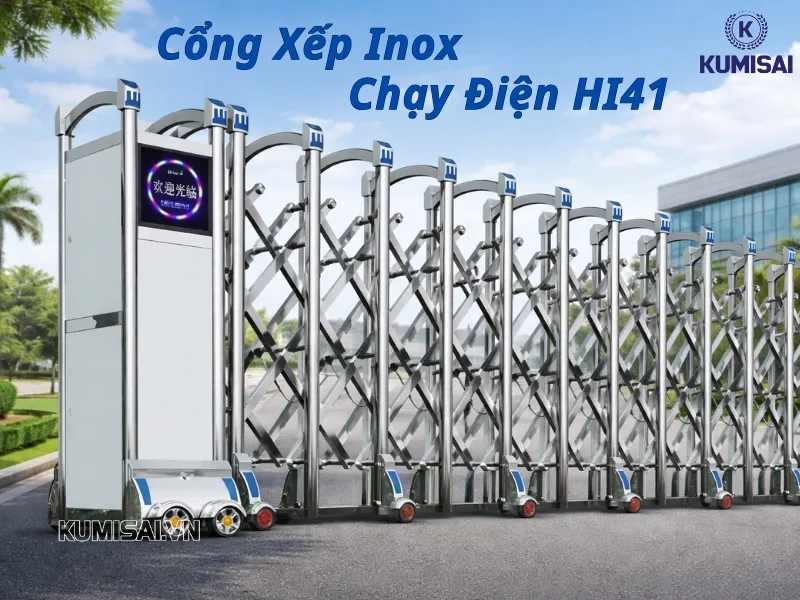 Tìm hiểu về cổng xếp inox chạy điện HI41 Tìm hiểu về cổng xếp inox chạy điện HI41