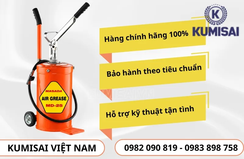 Kumisai phân phối máy bơm mỡ dùng tay MASADA MD-25 chính hãng, giá rẻ