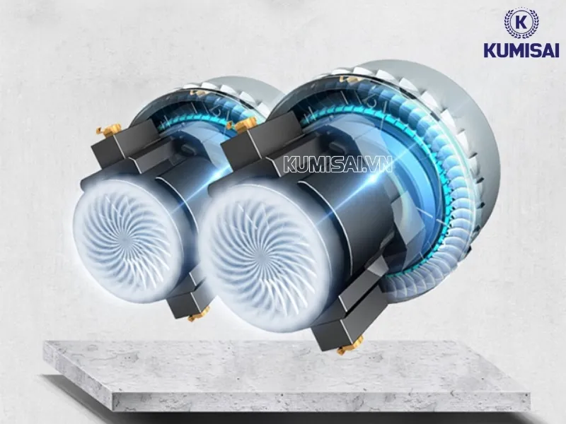 Trang bị động cơ mạnh mẽ, 1 máy có thể trang bị đồng thời từ 2 đến 3 motor