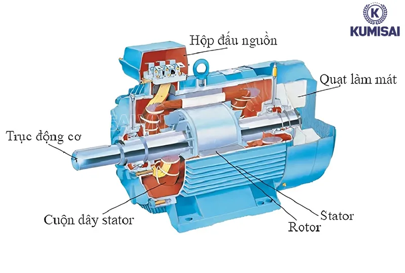 Các bộ phận chính của motor máy rửa xe 11kW