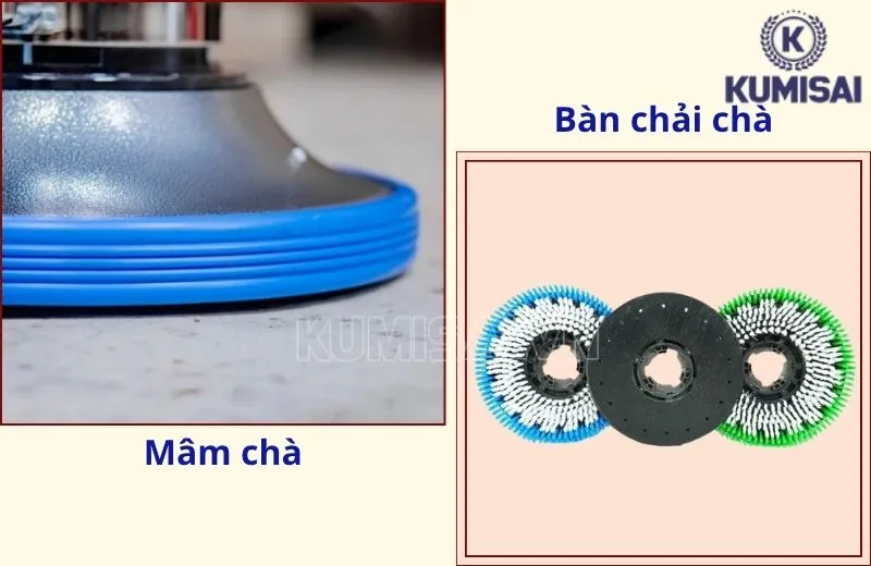 Mâm chà và bàn chải chà của máy Mâm chà và bàn chải chà của máy