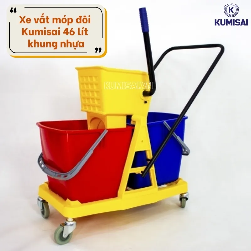 Xe vắt móp đôi Kumisai 46 lít khung nhựa Xe vắt móp đôi Kumisai 46 lít khung nhựa