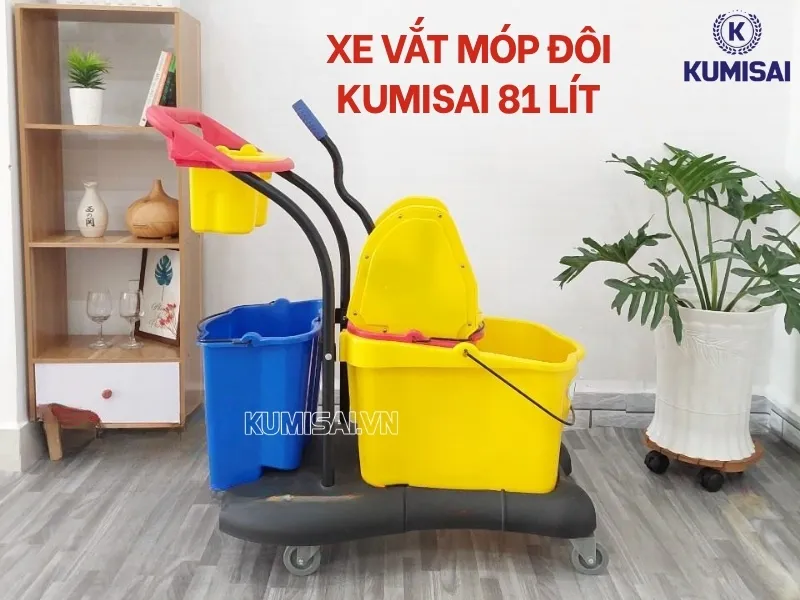 Tìm hiểu về xe vắt móp đôi Kumisai 81 lít - Công cụ hỗ trợ vệ sinh hàng đầu hiện nay