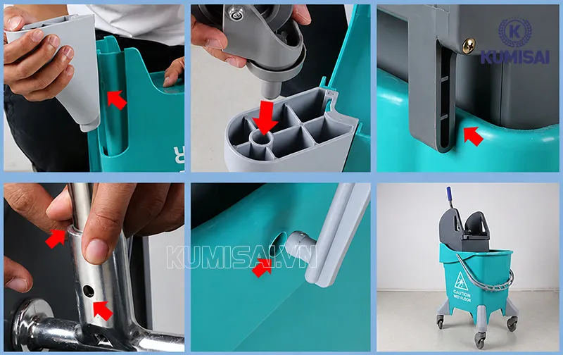 Kiểm tra các bộ phận xe dọn vệ sinh Kumisai AF08088