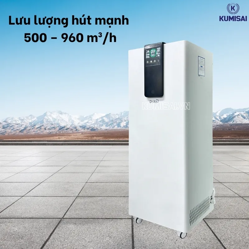 Lưu lượng hút mạnh từ 500 – 960 m³/h, giúp xử lý bụi nhanh chóng Lưu lượng hút mạnh từ 500 – 960 m³/h, giúp xử lý bụi nhanh chóng