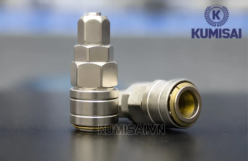 Cút nối nhanh đầu cái xoắn làm từ chất liệu inox không gỉ Cút nối nhanh đầu cái xoắn làm từ chất liệu inox không gỉ
