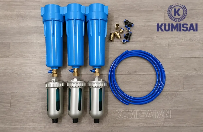 Cấu tạo của bộ lọc tách nước máy nén khí công nghiệp