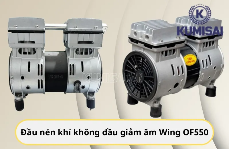Đầu nén khí không dầu giảm âm Wing OF550 Đầu nén khí không dầu giảm âm Wing OF550