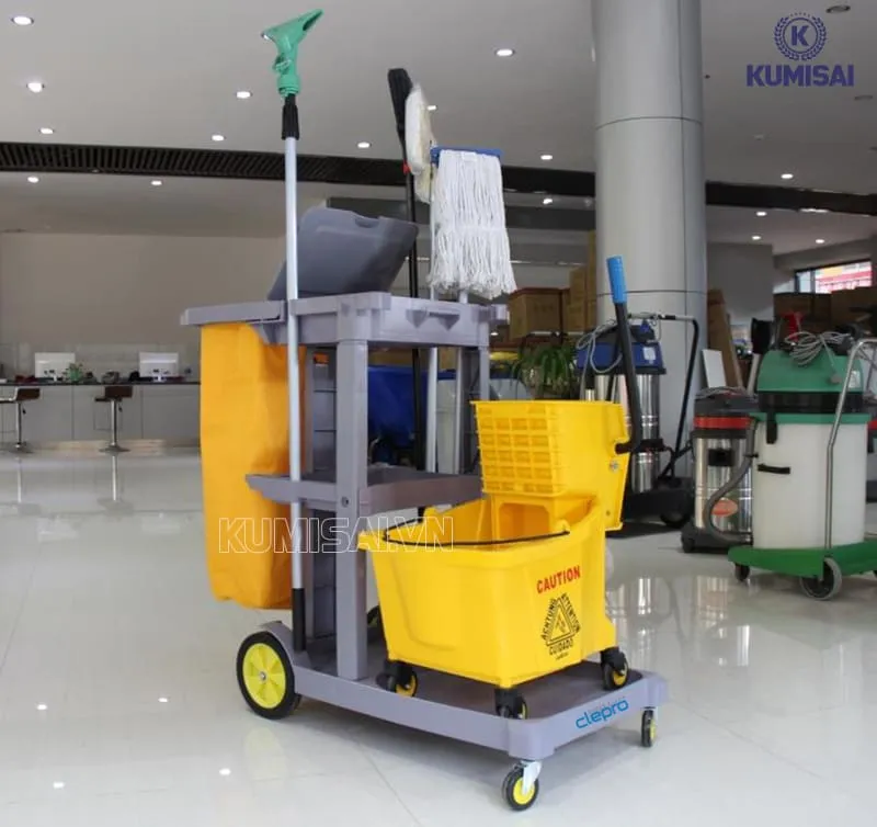 Xe đẩy dọn phòng 3 tầng Clepro CP-3/1 giá rẻ