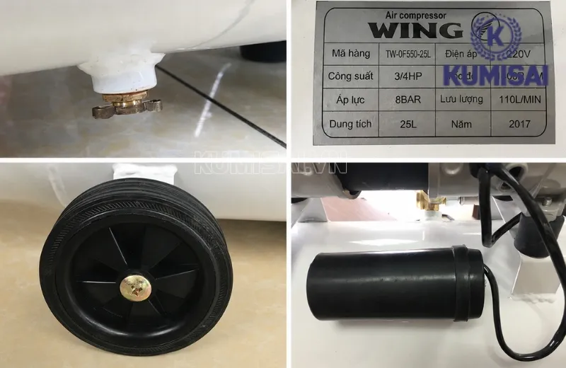 Thiết kế gọn gàng của máy nén khí Wing TW-OF550-25L