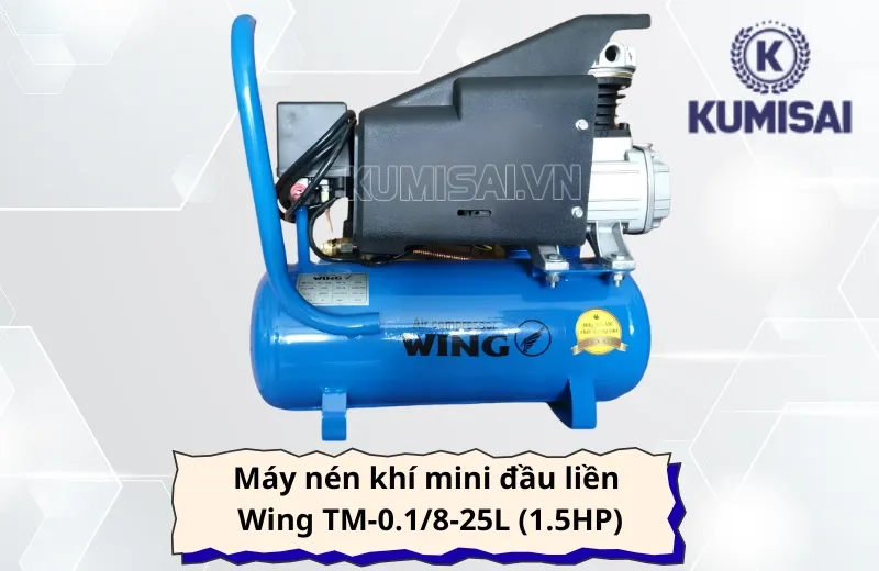 Máy nén khí mini đầu liền Wing TM-0.1/8-25L (1.5HP) Máy nén khí mini đầu liền Wing TM-0.1/8-25L (1.5HP)
