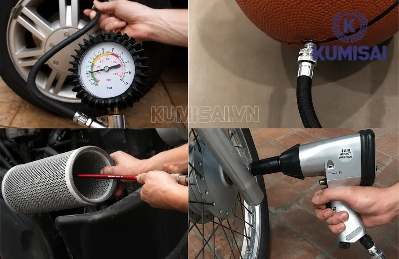 Máy nén khí Wing TM-0.1/8-25L đáp ứng tốt các tác vụ phun sơn, bơm lốp,... Máy nén khí Wing TM-0.1/8-25L đáp ứng tốt các tác vụ phun sơn, bơm lốp,...