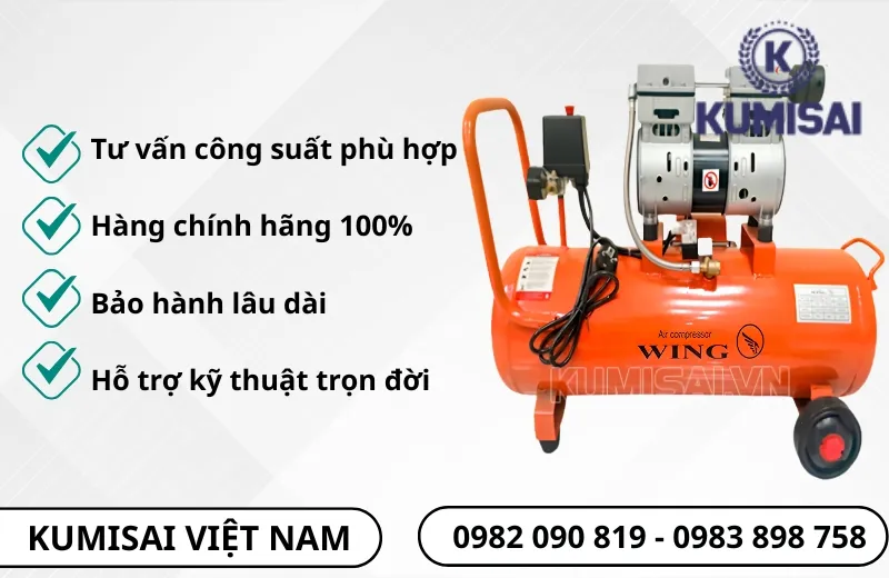 Mua máy nén khí Wing TW-OF750-25L chính hãng ở Kumisai