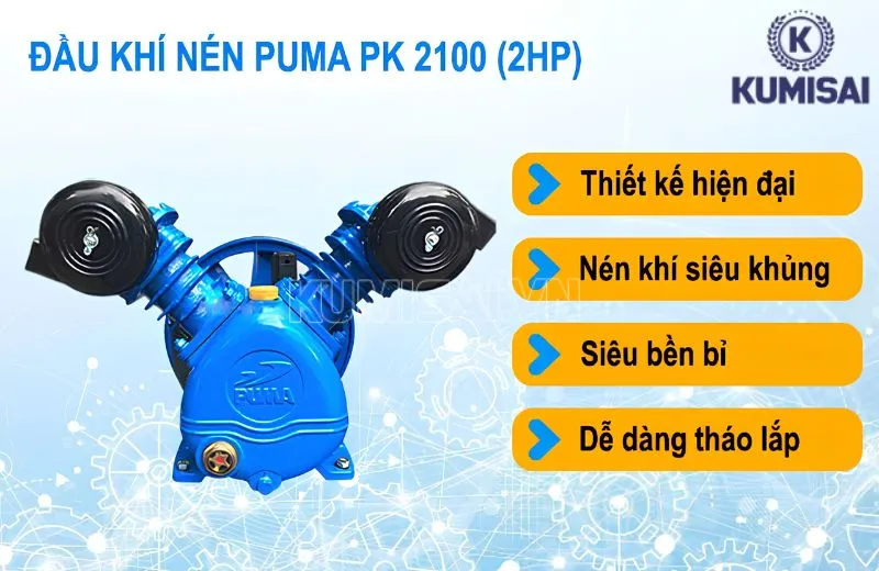 Diện mạo của đầu nén khí Puma Đài Loan PK2100 (2HP)