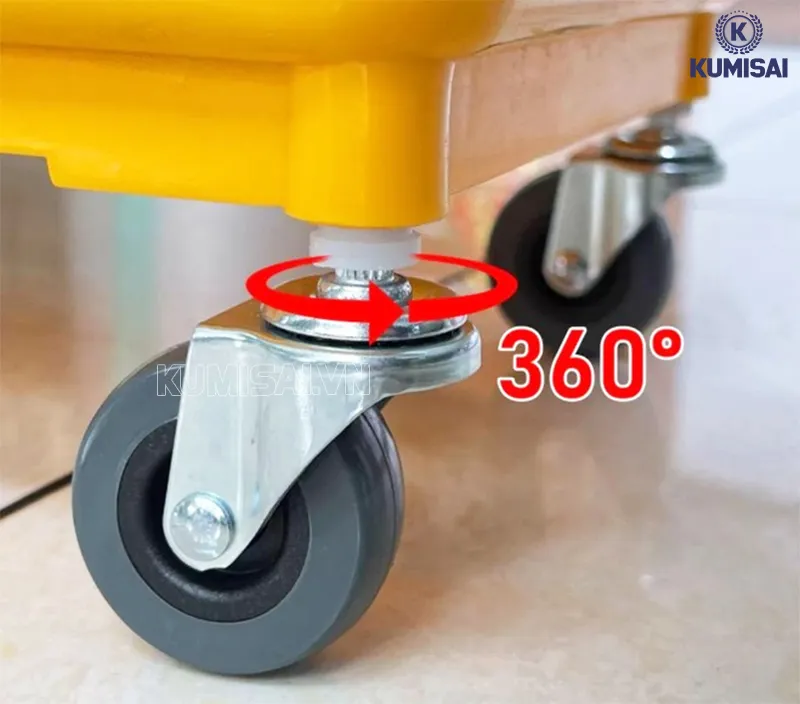 Bánh xe xoay 360 độ linh hoạt 
