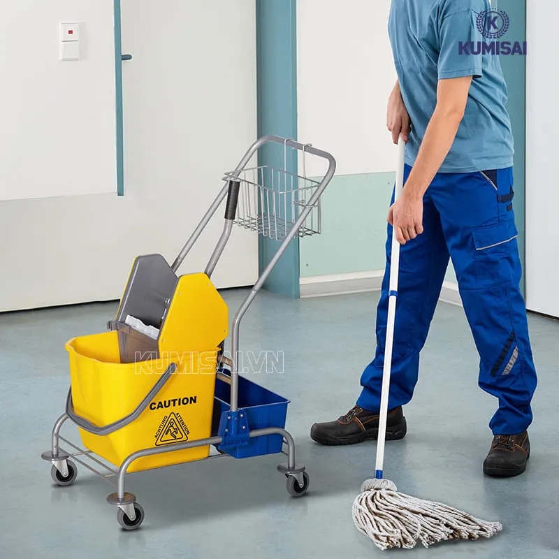 Xe đẩy làm vệ sinh 1 tầng sở hữu nhiều ưu điểm nổi bật 