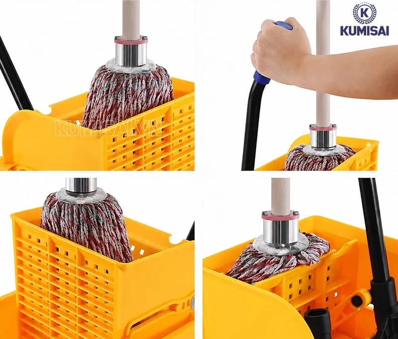 Cách dùng xe đẩy vệ sinh 1 tầng đúng chuẩn