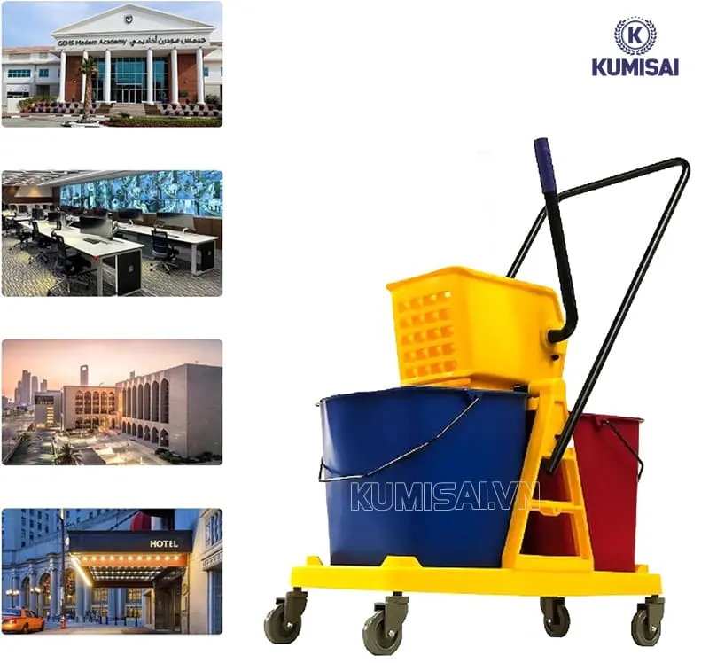 Xe đẩy 2 xô đáp ứng đa dạng nhu cầu vệ sinh