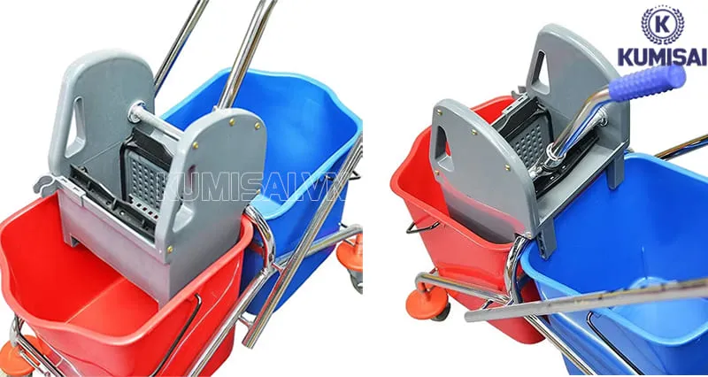 Các bộ phận của xe đẩy vệ sinh inox
