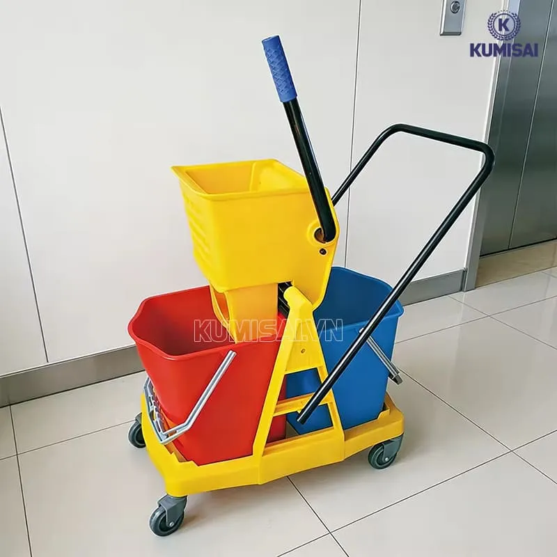 Xe đẩy vệ sinh bệnh viện 2 xô tiện lợi Xe đẩy vệ sinh bệnh viện 2 xô tiện lợi