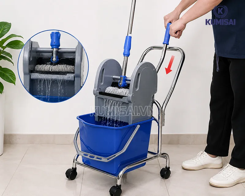 Cách sử dụng xe vắt móp đơn Kumisai 17 lít khung inox Cách sử dụng xe vắt móp đơn Kumisai 17 lít khung inox