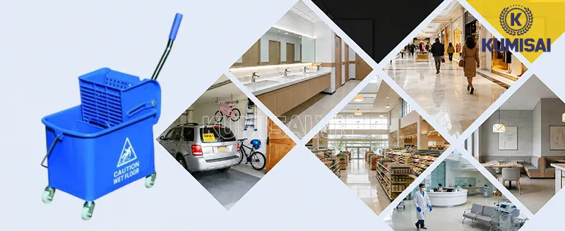 Ứng dụng xe vắt móp đơn Kumisai 20 lít
