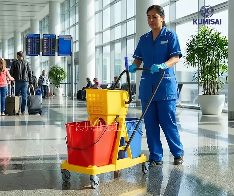 Quy trình sử dụng xe vắt móp đôi Kumisai 2 xô 34L Quy trình sử dụng xe vắt móp đôi Kumisai 2 xô 34L