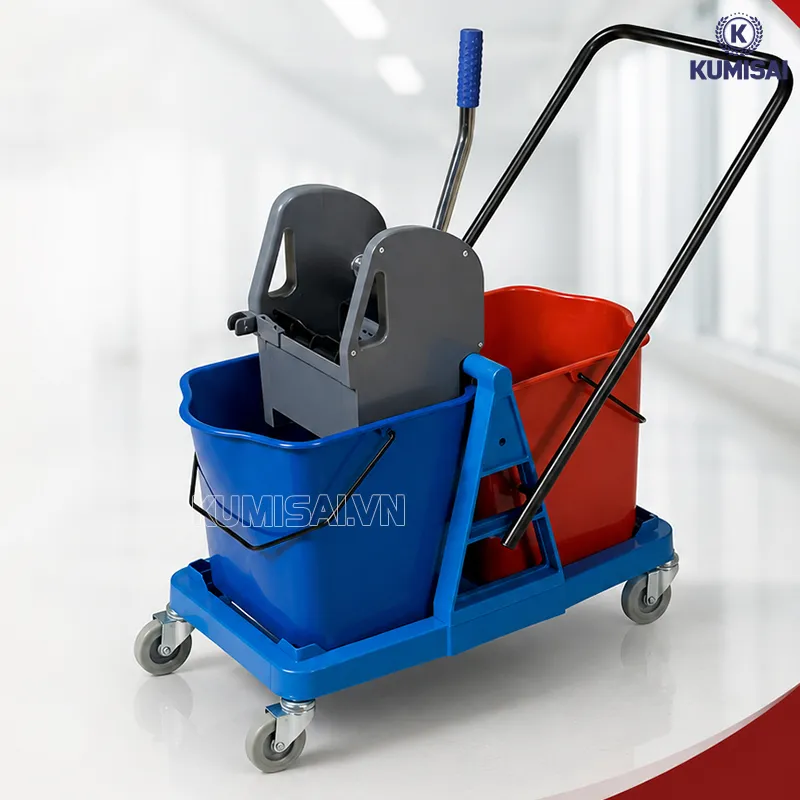 Xe vắt móp đôi Kumisai 34 lít nâng cao hiệu quả vệ sinh! Xe vắt móp đôi Kumisai 34 lít nâng cao hiệu quả vệ sinh!