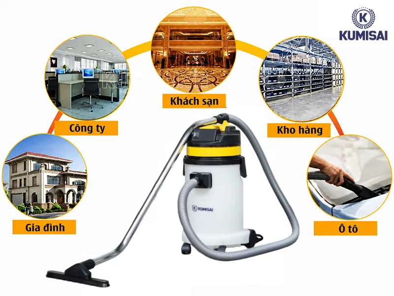 Ứng dụng máy hút bụi thùng nhựa Kumisai KMS 30S