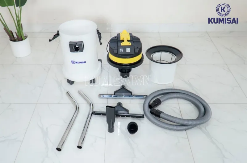 Cấu tạo máy hút bụi công nghiệp thùng nhựa Kumisai KMS30S