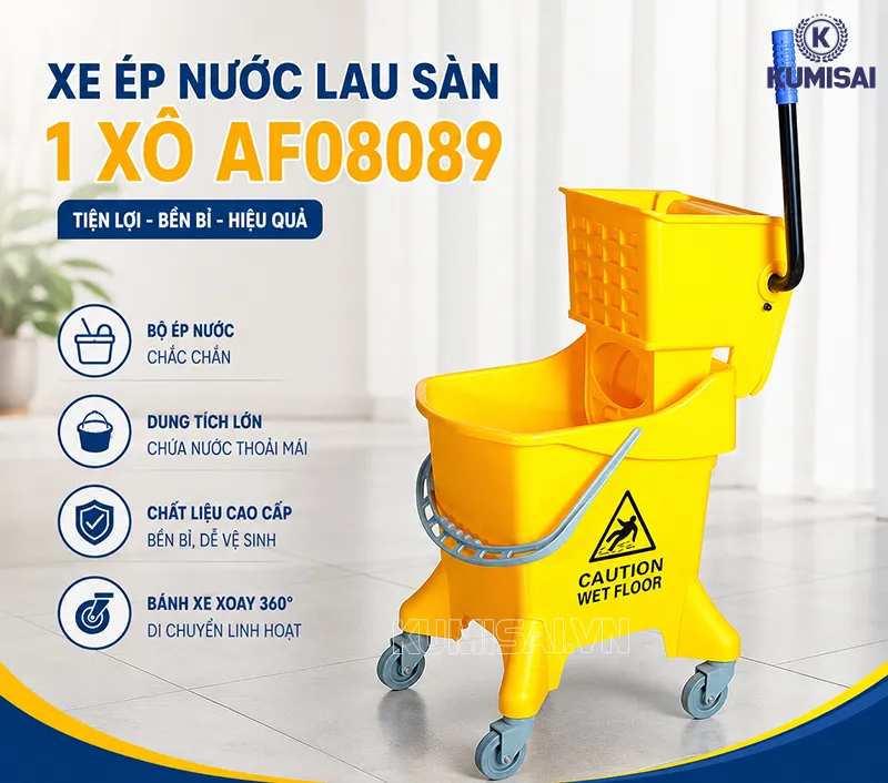Tìm hiểu về xe ép nước lau sàn 1 xô AF08089