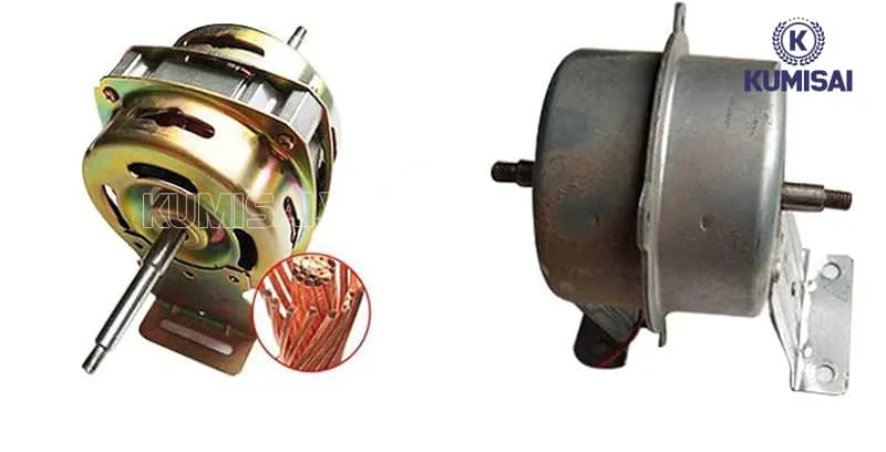 2 Loại motor không chổi than (trái) và motor chổi than (phải)