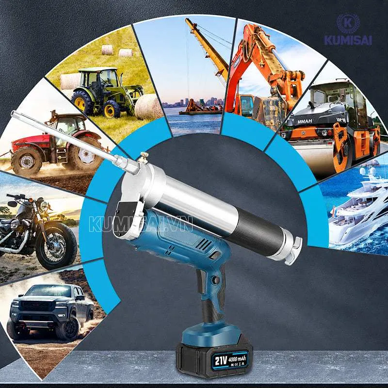 Ứng dụng bơm mỡ bằng pin