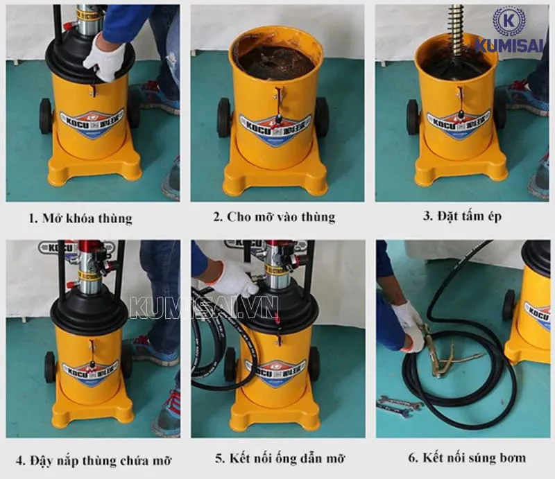 Cách bơm mỡ máy xúc đúng quy trình Cách bơm mỡ máy xúc đúng quy trình