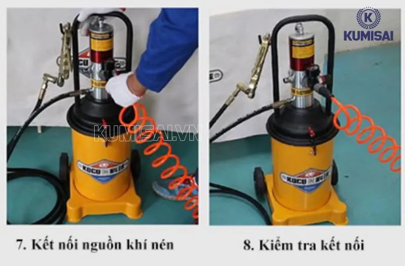 Kết nối với nguồn khí nén Kết nối với nguồn khí nén