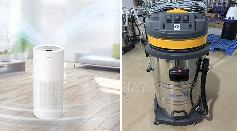Máy lọc không khí khác hoàn toàn máy hút bụi mịn 
