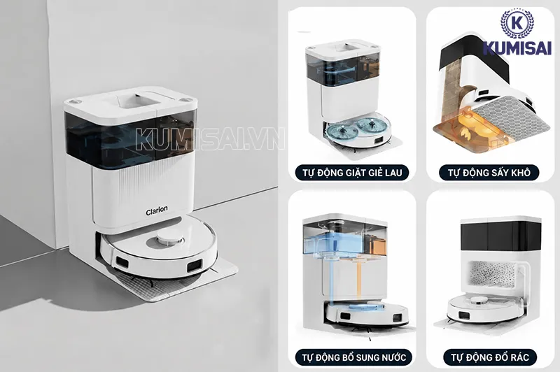 Nhiều tính năng tiện ích được tích hợp trong robot lau nhà của Đức