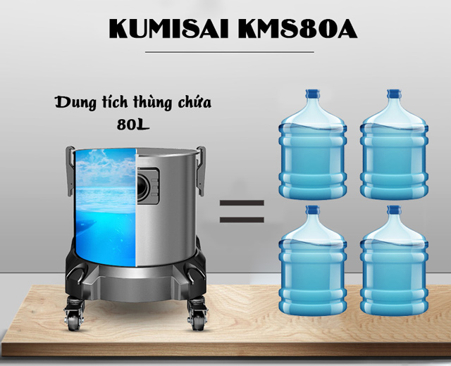 Kumisai KMS80A - Dung tích thùng chứa lớn tránh gián đoạn công việc