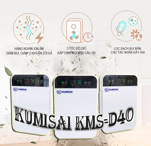Kumisai KMS-D40 hiệu quả cao với bụi bẩn, vi khuẩn, nấm mốc
