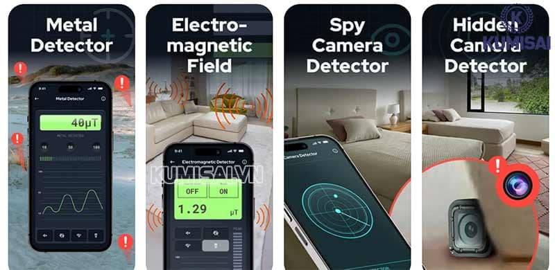 Giao diện app máy dò kim loại Giao diện app máy dò kim loại