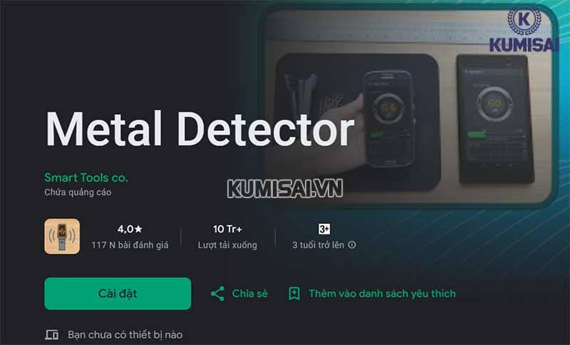 Giao diện app máy dò tìm kim loại Giao diện app máy dò tìm kim loại