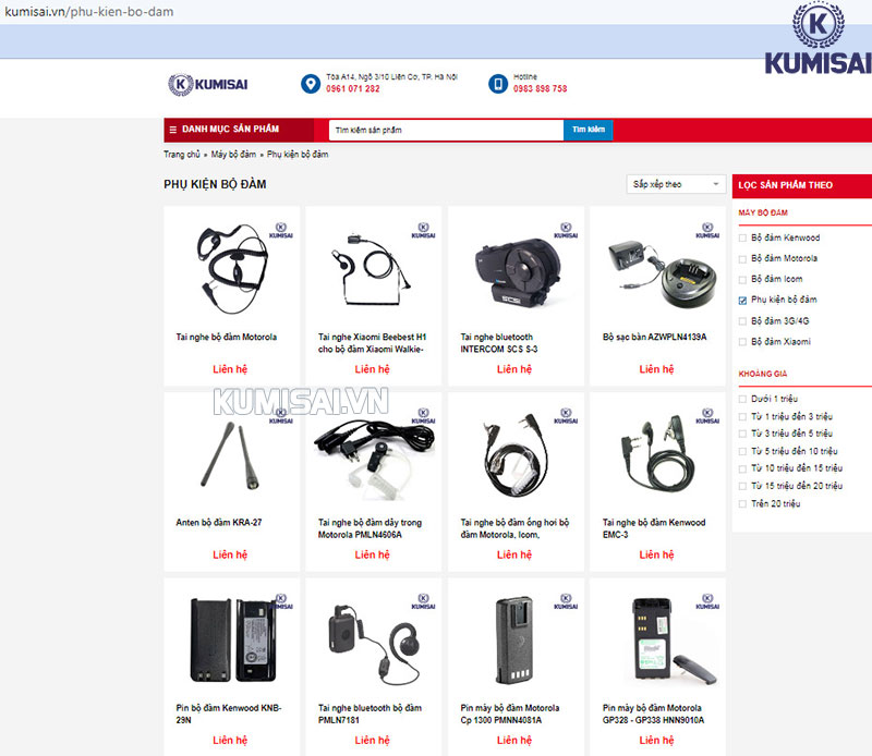 Kumisai Việt Nam - Đơn vị phân phối phụ kiện máy bộ đàm uy tín