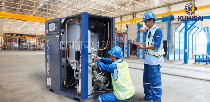 Thực hiện bảo dưỡng máy nén khí Kobelco theo định kỳ 