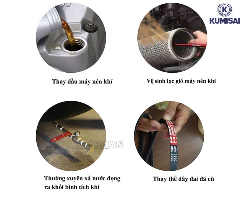 Bảo dưỡng máy nén khí dây đai Pegasus TM-W-0.67/12.5-330L định kỳ