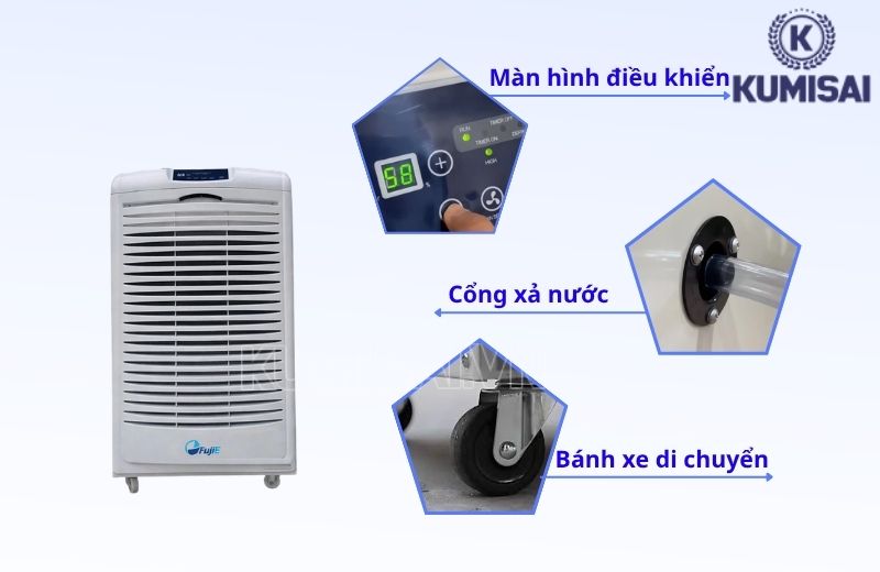 Bên trong máy hút ẩm FujiE HM-6105EB chứa rất nhiều bộ phận Bên trong máy hút ẩm FujiE HM-6105EB chứa rất nhiều bộ phận