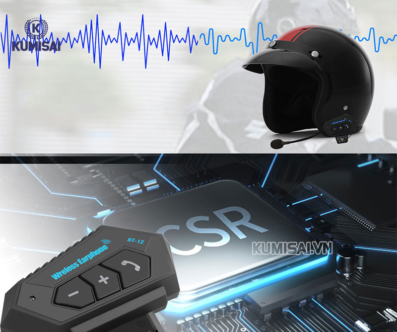 Bộ đàm gắn mũ bảo hiểm