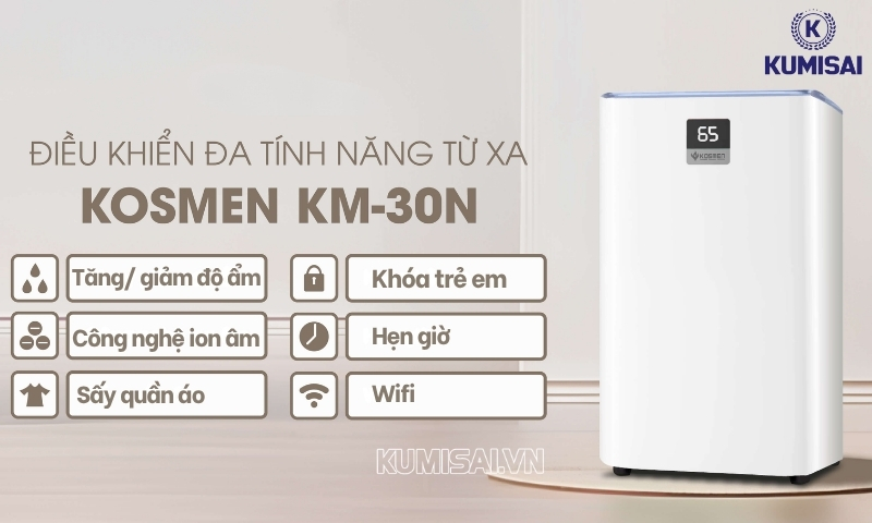 Các tính năng thông minh và tiện lợi của máy hút ẩm Kosmen