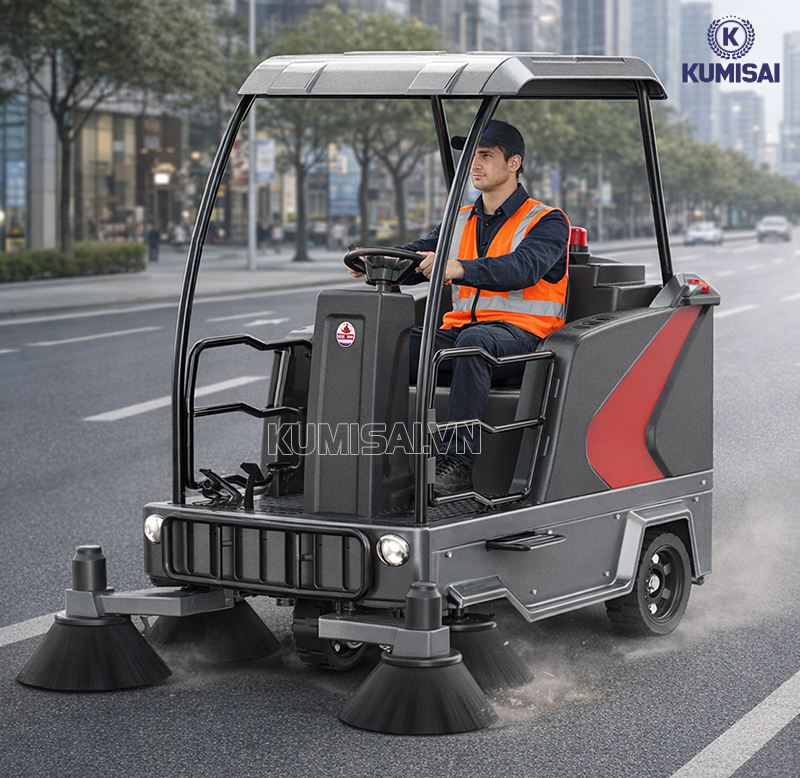 Sử dụng xe quét rác ngồi lái DQC - Tech 8F đúng cách